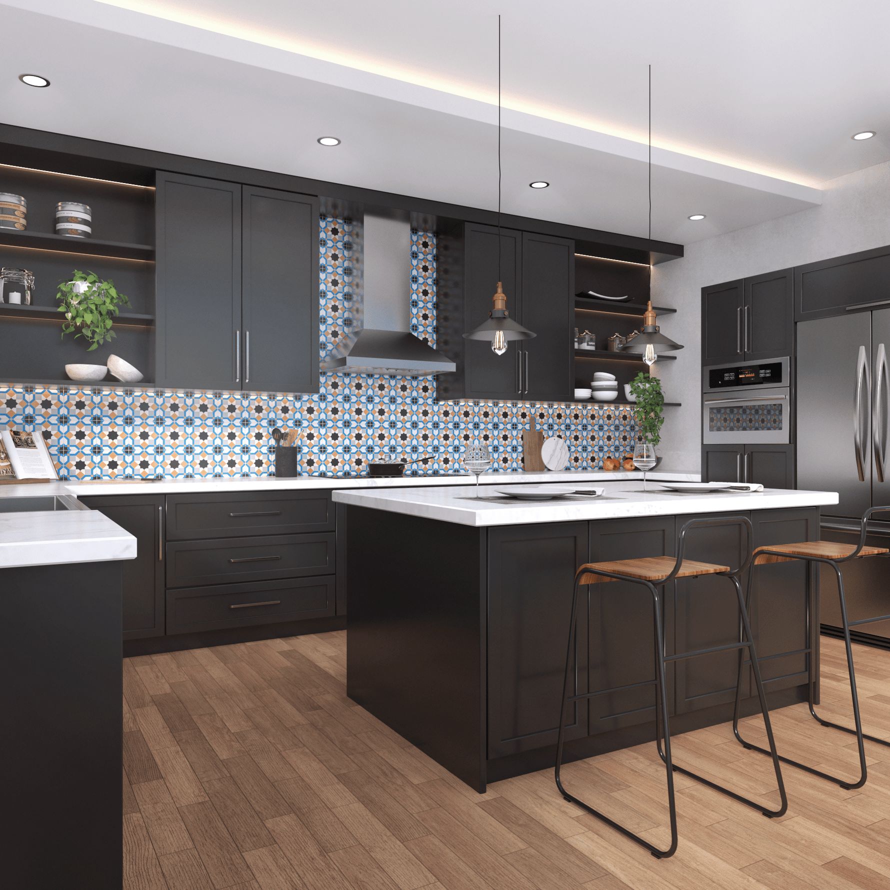 Marok Tile: 6” x 6” - LiLi Tile kitchen 