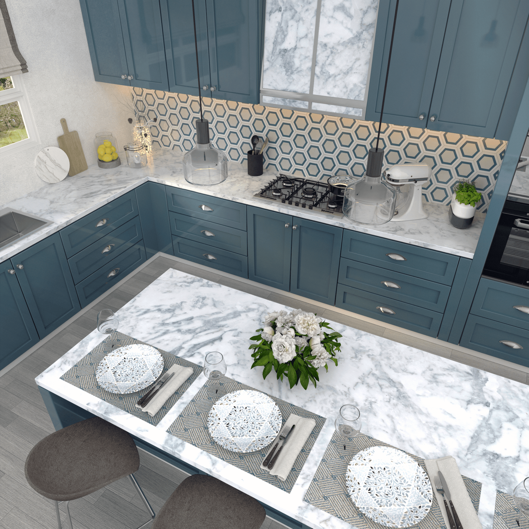 Miel Series Hexagon Tile: 6” x 7” - LiLi Tile 