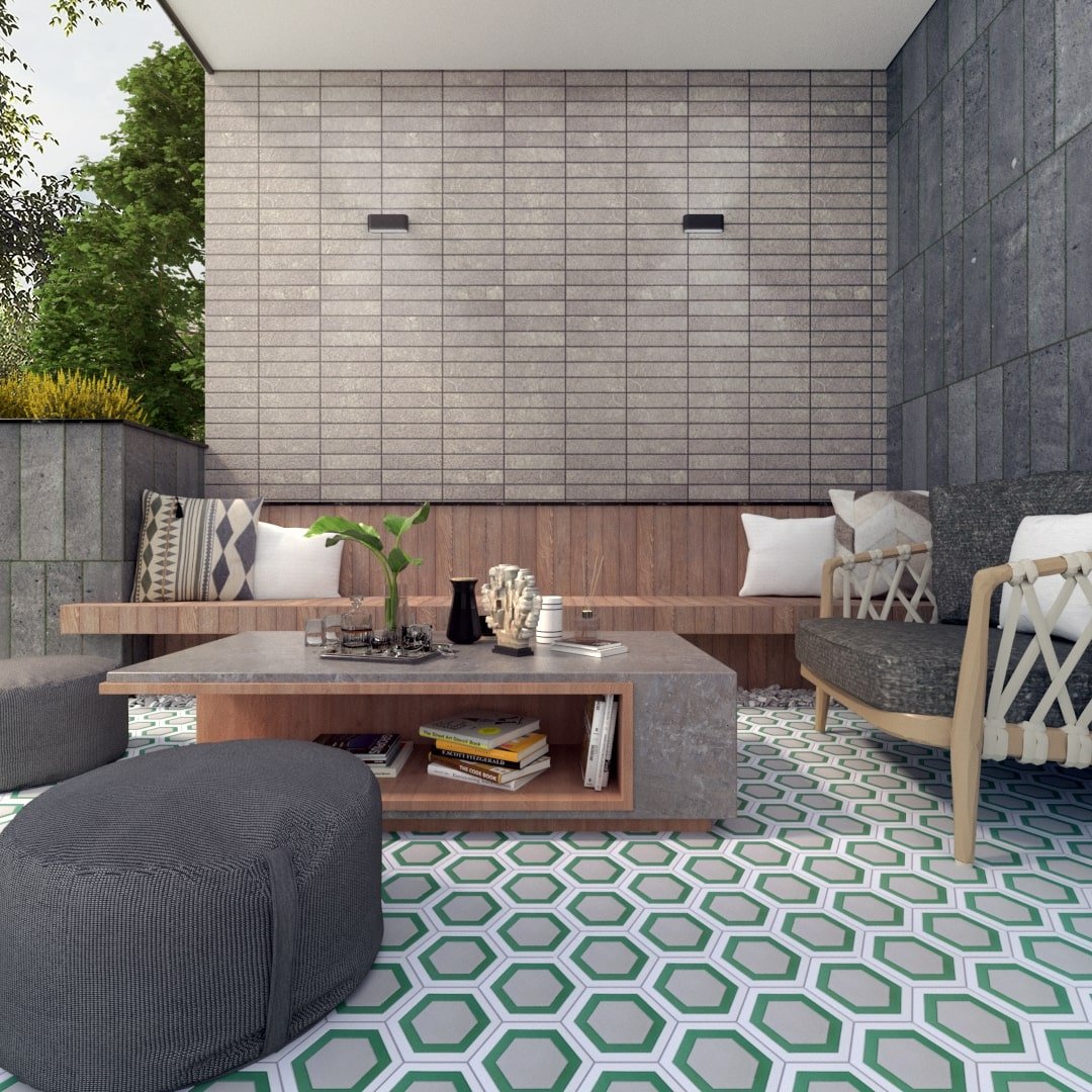 Miel Series Hexagon Tile: 6” x 7” - LiLi Tile 