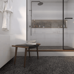 Mother of Pearl Terrazzo Tile: 8” x 8” - LiLi Tile bathroom 