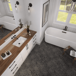 Mother of Pearl Terrazzo Tile: 8” x 8” - LiLi Tile bathroom 