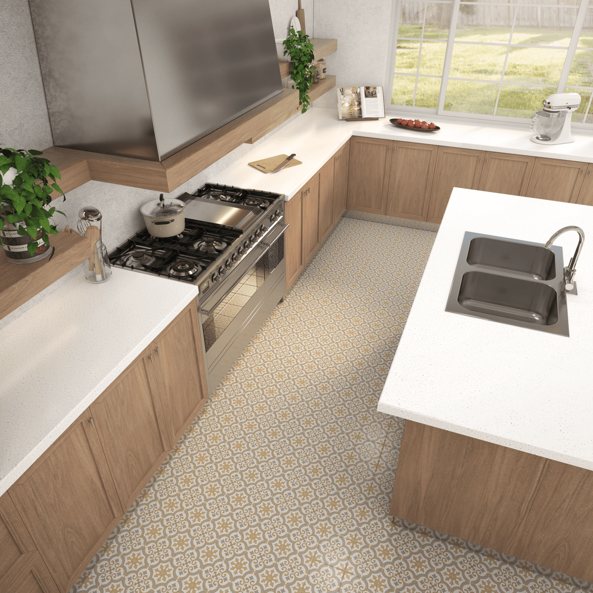 Nora Tile: 6” x 6” - LiLi Tile kitchen 