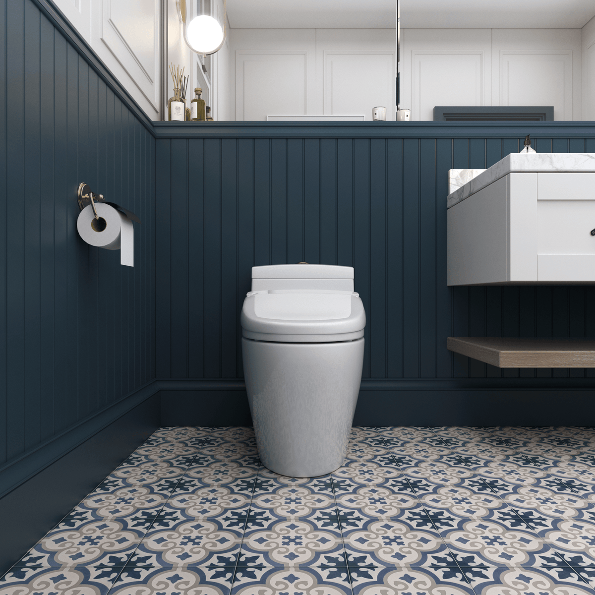 Nora Tile: 6” x 6” - LiLi Tile bathroom 