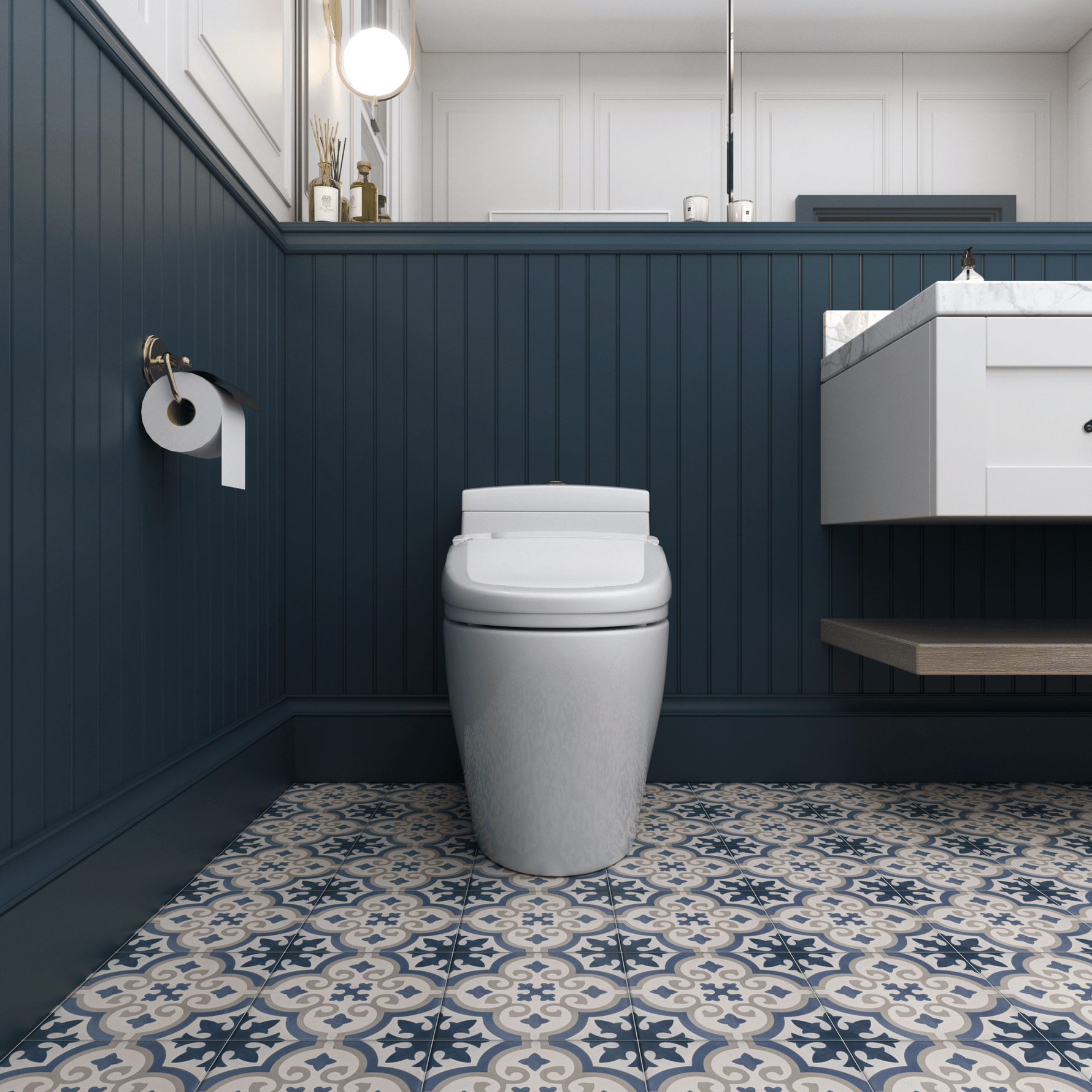 Nora Tile: 6” x 6” - LiLi Tile bathroom 