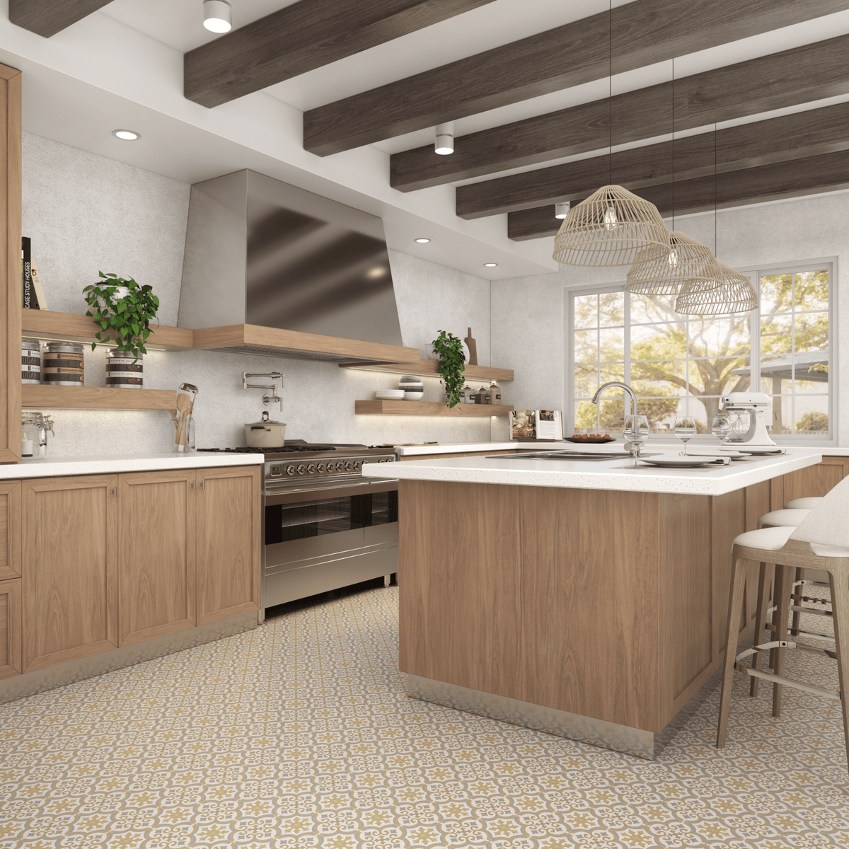 Nora Tile: 6” x 6” - LiLi Tile kitchen 