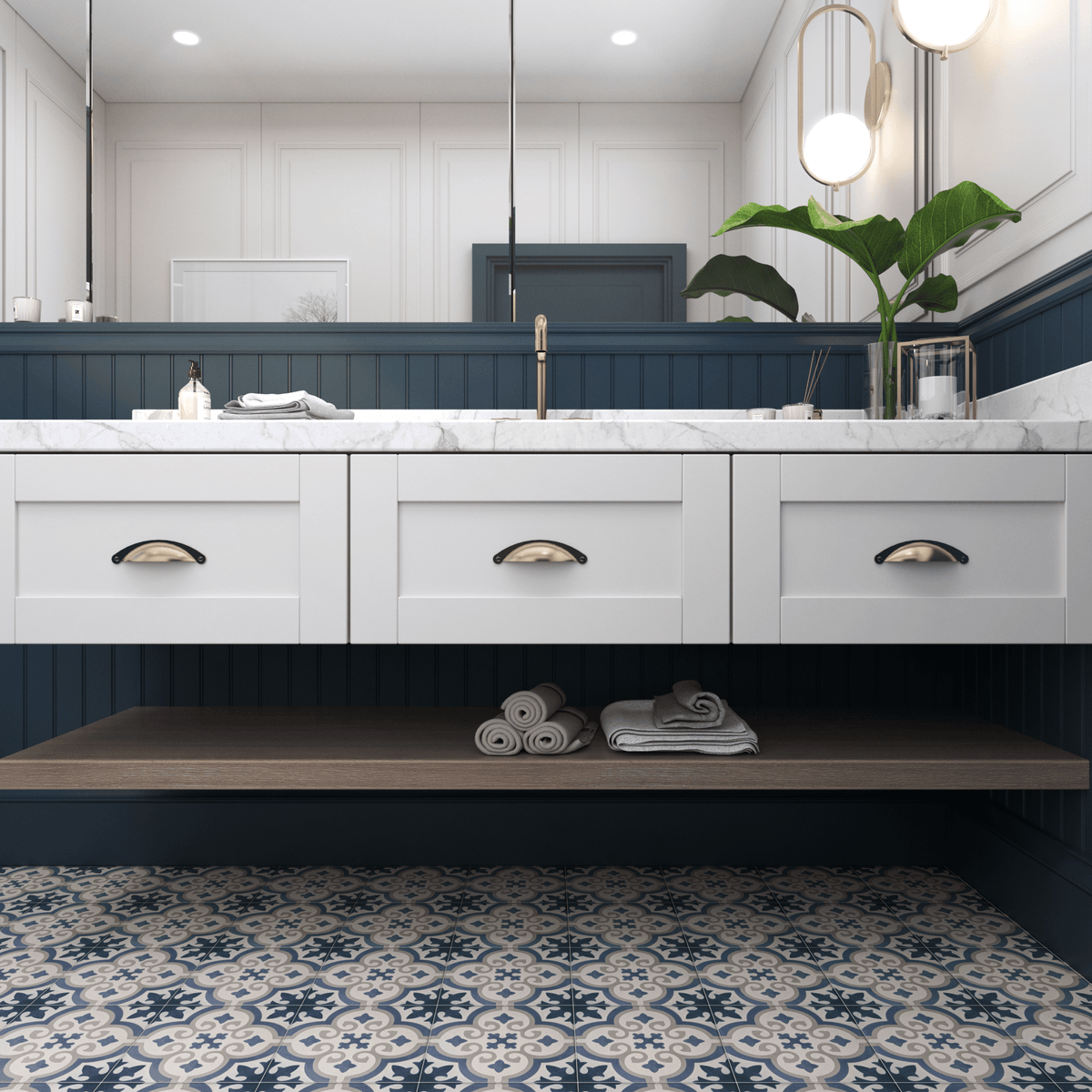 Nora Tile: 6” x 6” - LiLi Tile bathroom 
