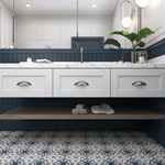 Nora Tile: 6” x 6” - LiLi Tile bathroom 