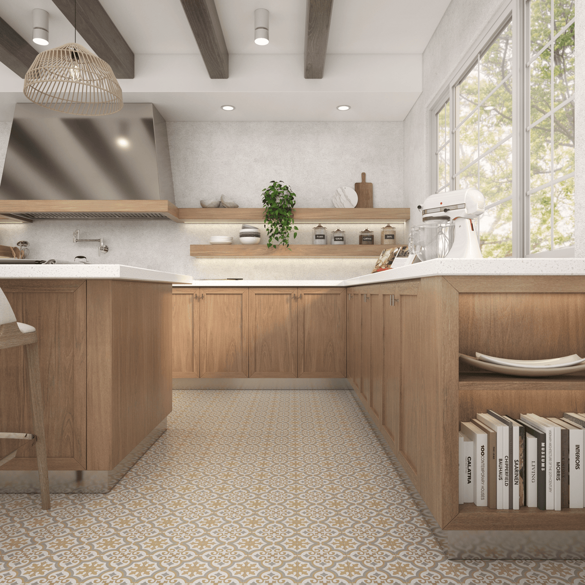 Nora Tile: 6” x 6” - LiLi Tile kitchen 