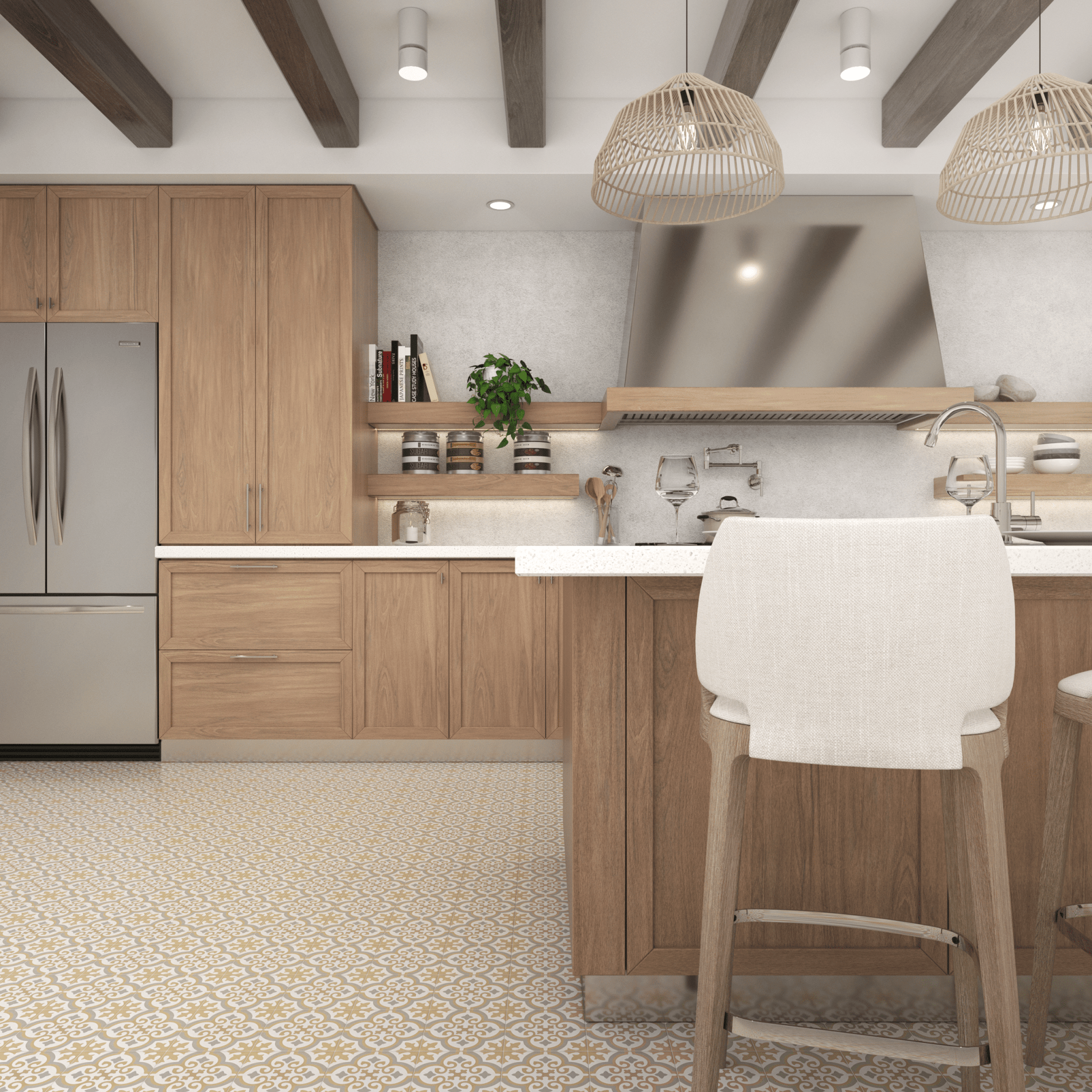 Nora Tile: 6” x 6” - LiLi Tile kitchen 