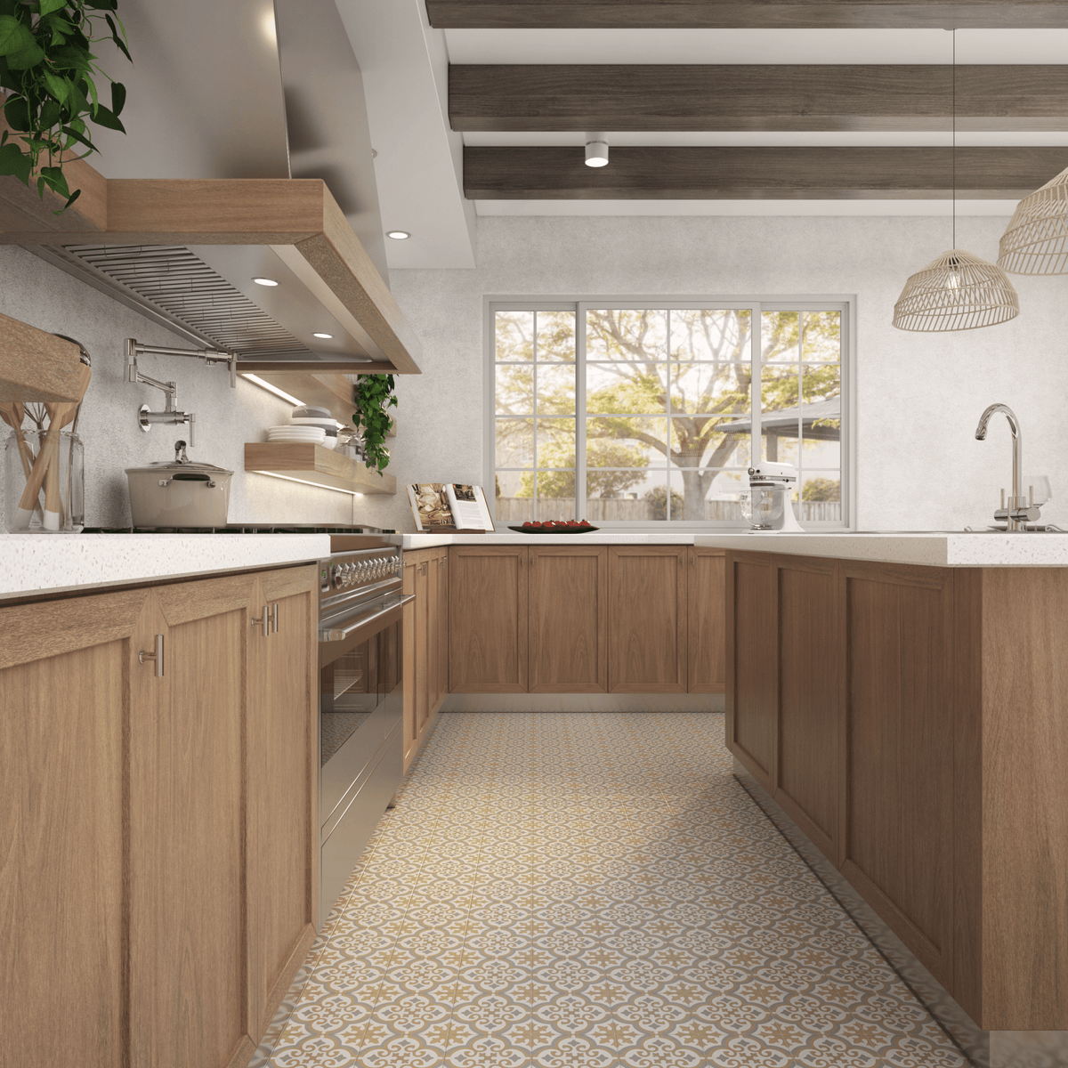 Nora Tile: 6” x 6” - LiLi Tile kitchen 