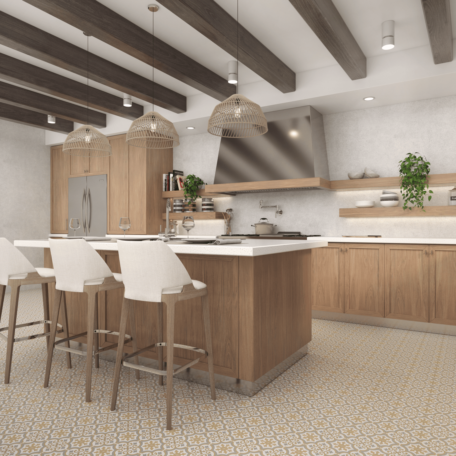 Nora Tile: 6” x 6” - LiLi Tile kitchen 