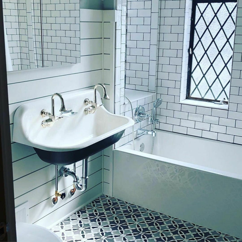 These sophisticated Paris 3 cement tiles are perfect for backsplashes, accent walls, and stunning floors.
