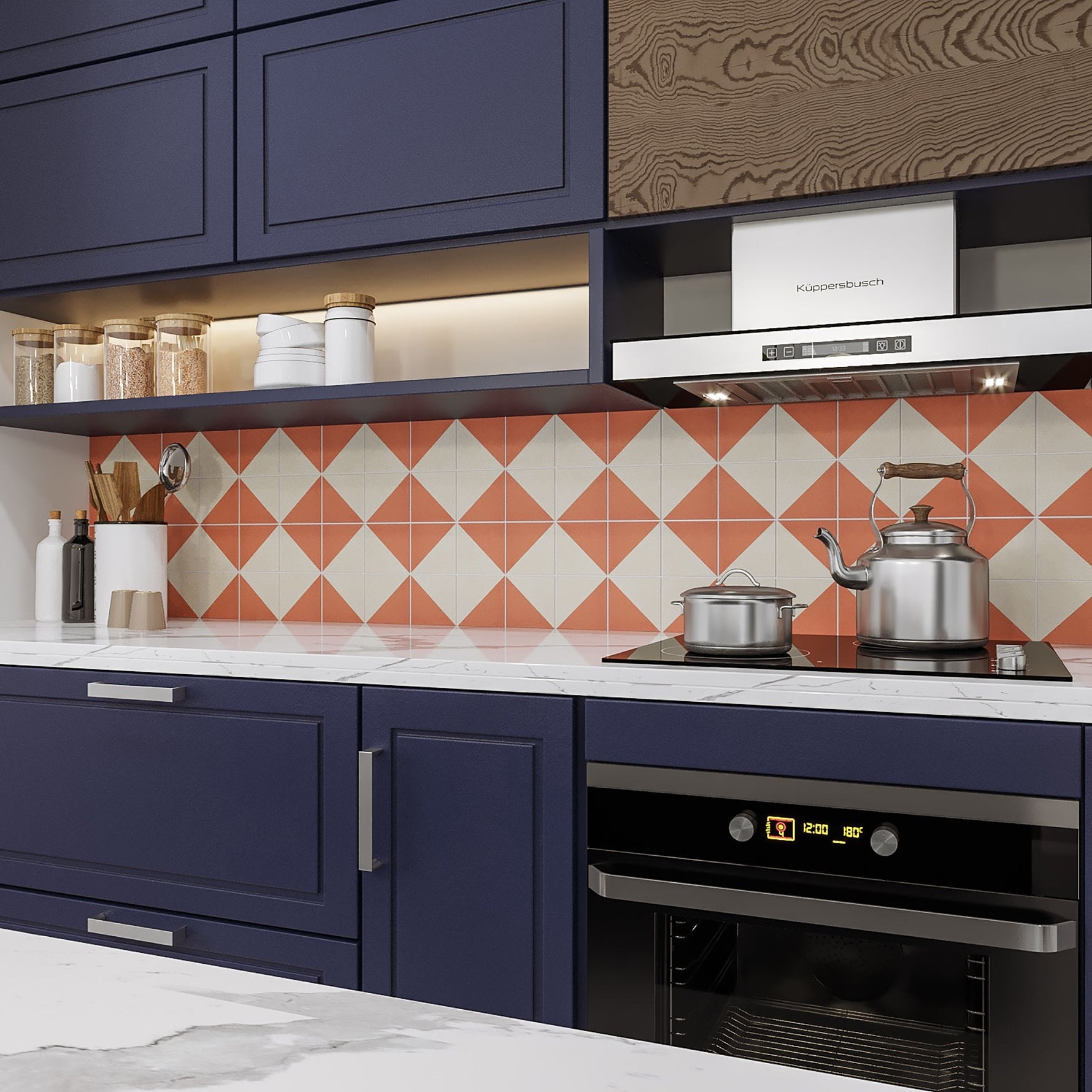 Petite Two-Tone Diagonal Tile: 4” x 4” - LiLi Tile 