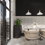 Rise Hexagon Tile: 6” x 7” - LiLi Tile commercial space 