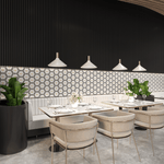Rise Hexagon Tile: 6” x 7” - LiLi Tile commercial space 