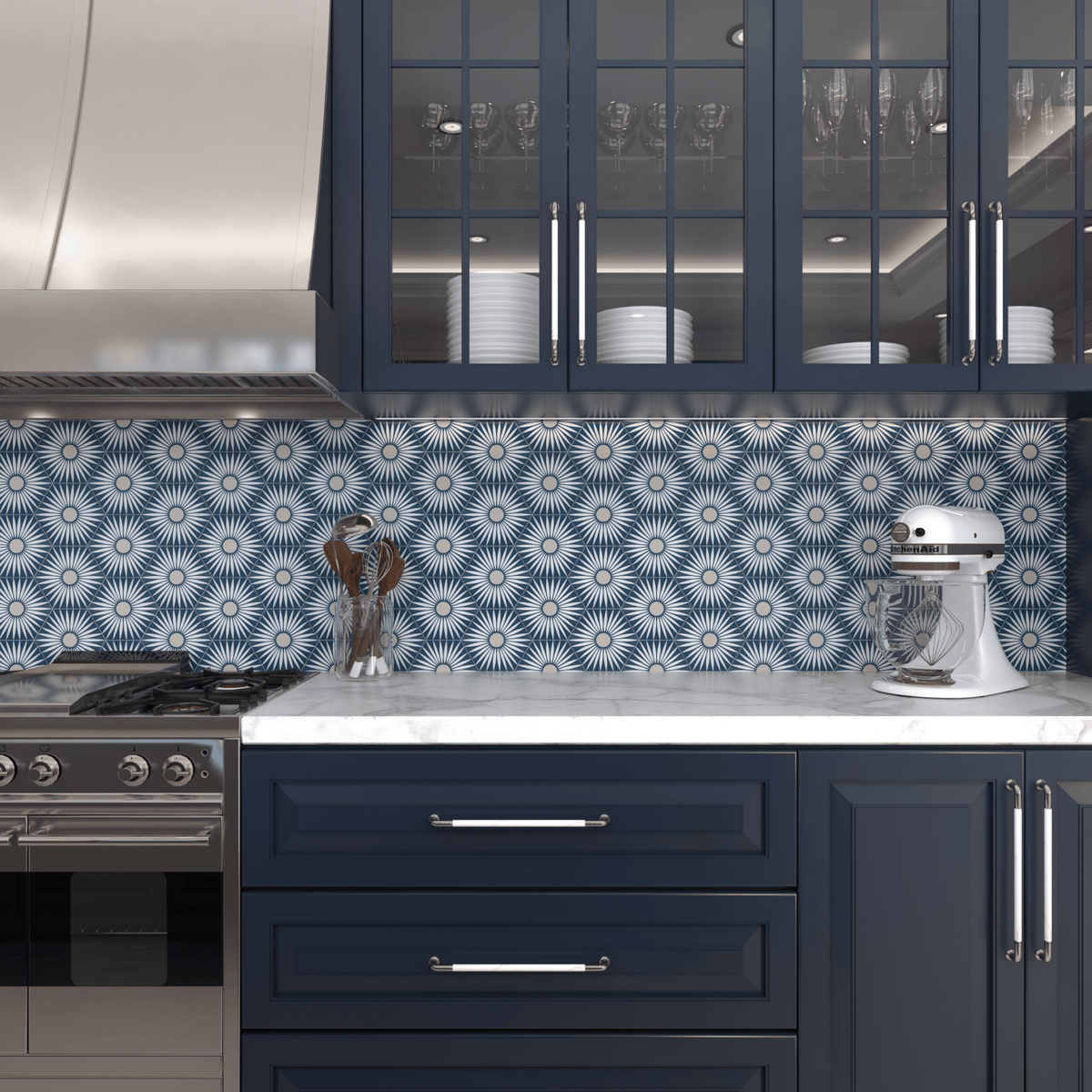 Rise Hexagon Tile: 6” x 7” - LiLi Tile kitchen 