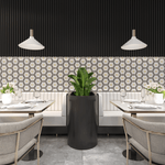 Rise Hexagon Tile: 6” x 7” - LiLi Tile commercial space 