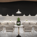 Rise Hexagon Tile: 6” x 7” - LiLi Tile commercial space 