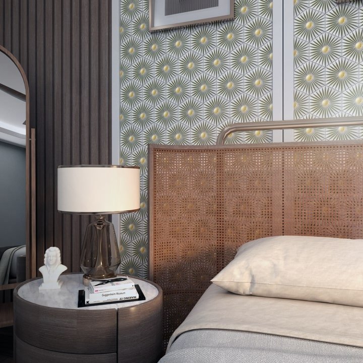 Rise Hexagon Tile: 6” x 7” - LiLi Tile bedroom 