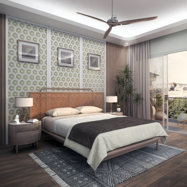 Rise Hexagon Tile: 6” x 7” - LiLi Tile bedroom 