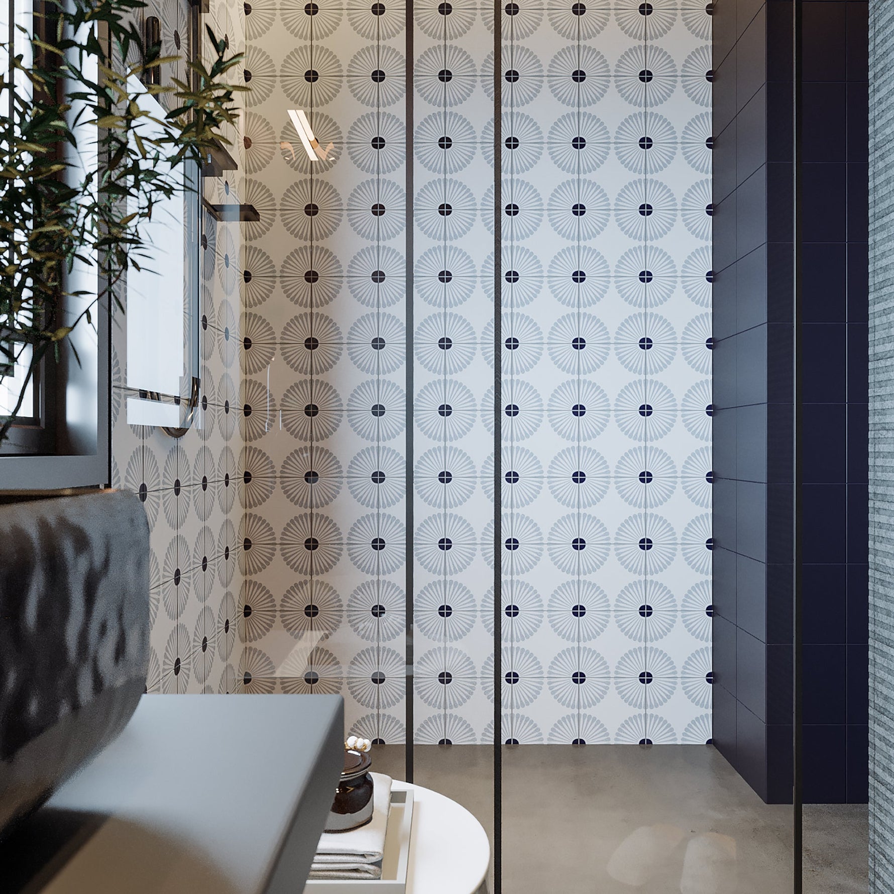 Rita Series: 8” x 8” - LiLi Tile shower 
