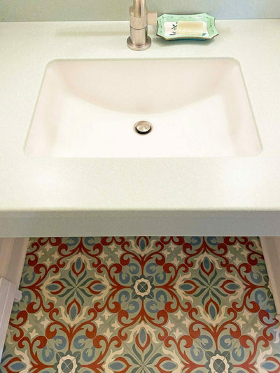 These floral Siena 3 cement tiles are perfect for backsplashes, accent walls, and stunning floors.