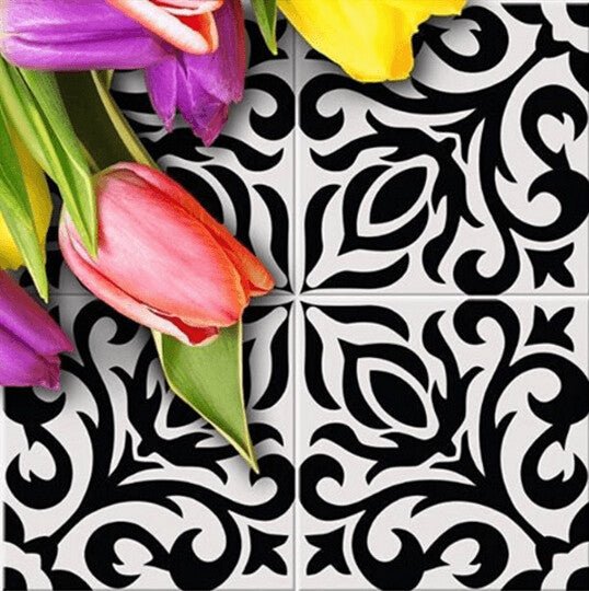 These floral Siena 1 cement tiles are perfect for backsplashes, accent walls, and stunning floors.
