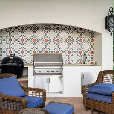 These refined Sofia 3 cement tiles are perfect for backsplashes, accent walls, and stunning floors.
