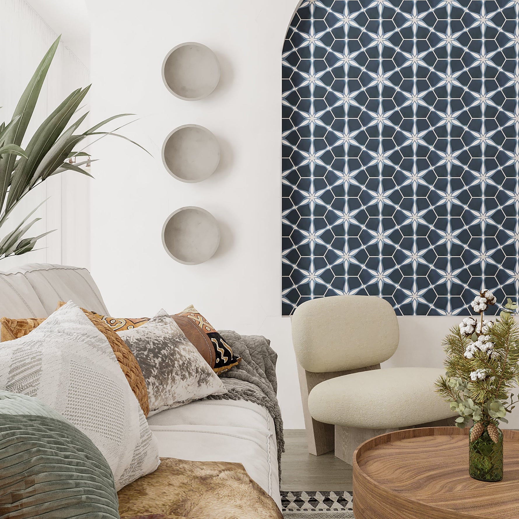 Starfish Hexagon Cement Tile - LiLi Tile 