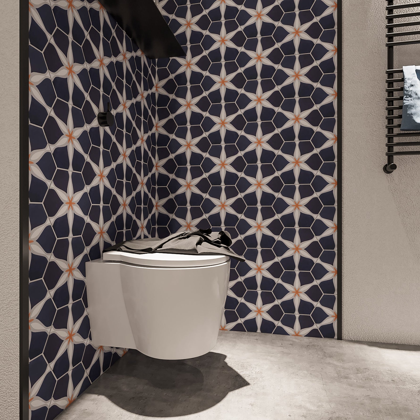 Starfish Hexagon Cement Tile - LiLi Tile 