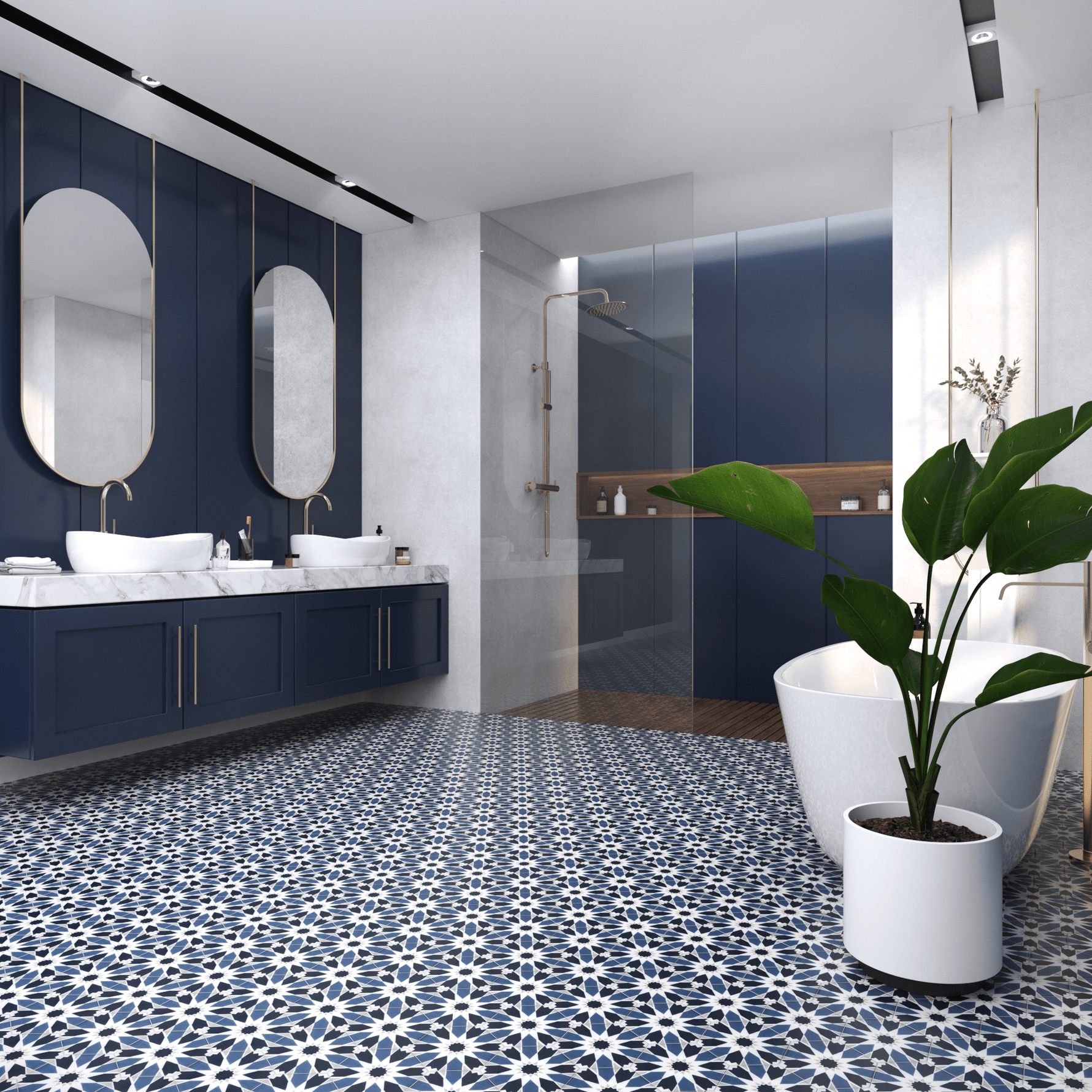 Sunny Hex Cement Tile - LiLi Tile 