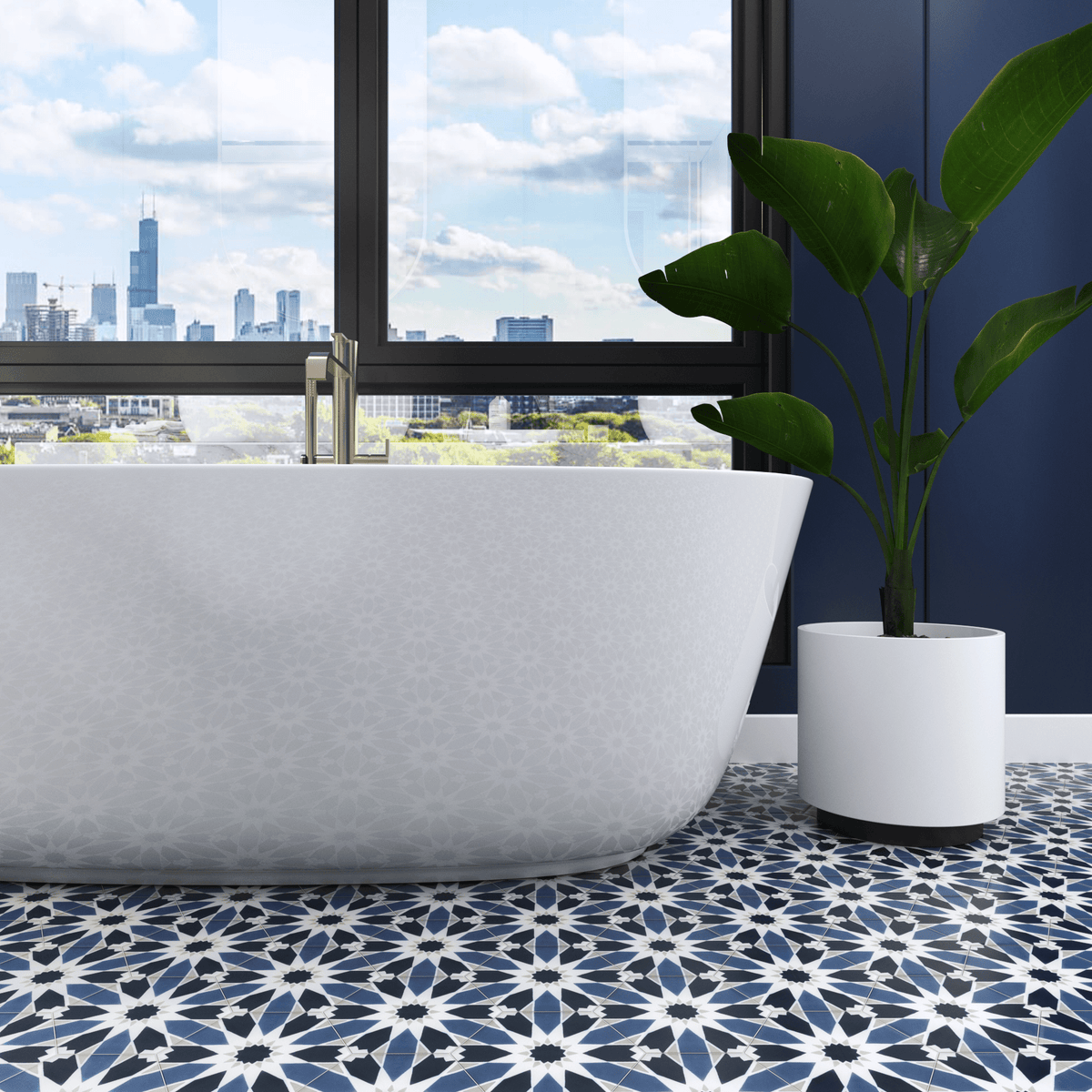 Sunny Hex Cement Tile - LiLi Tile 