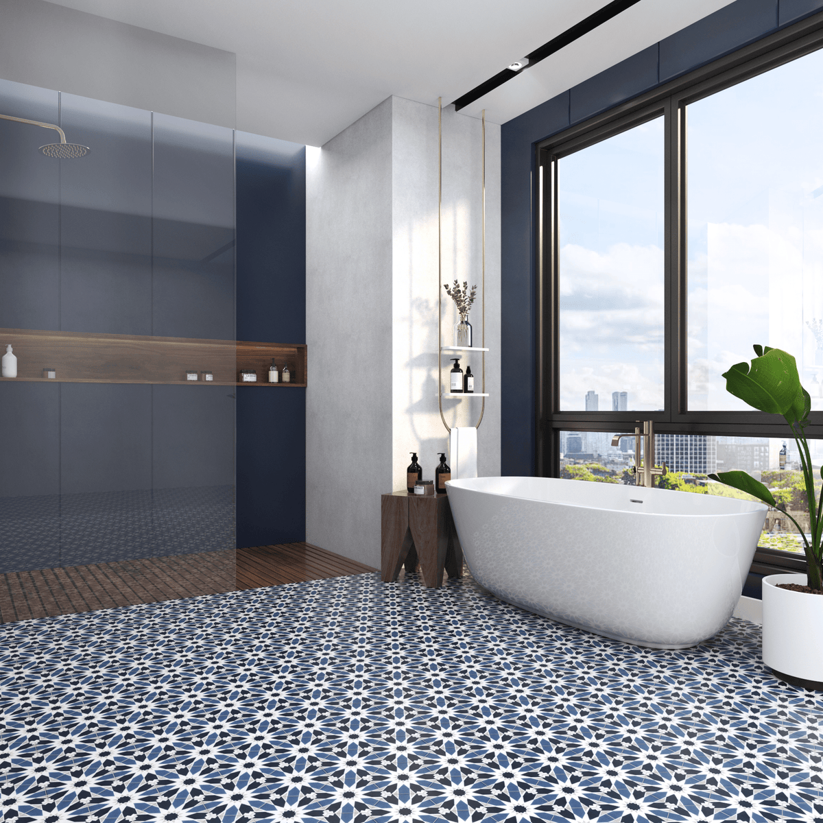 Sunny Hex Cement Tile - LiLi Tile 