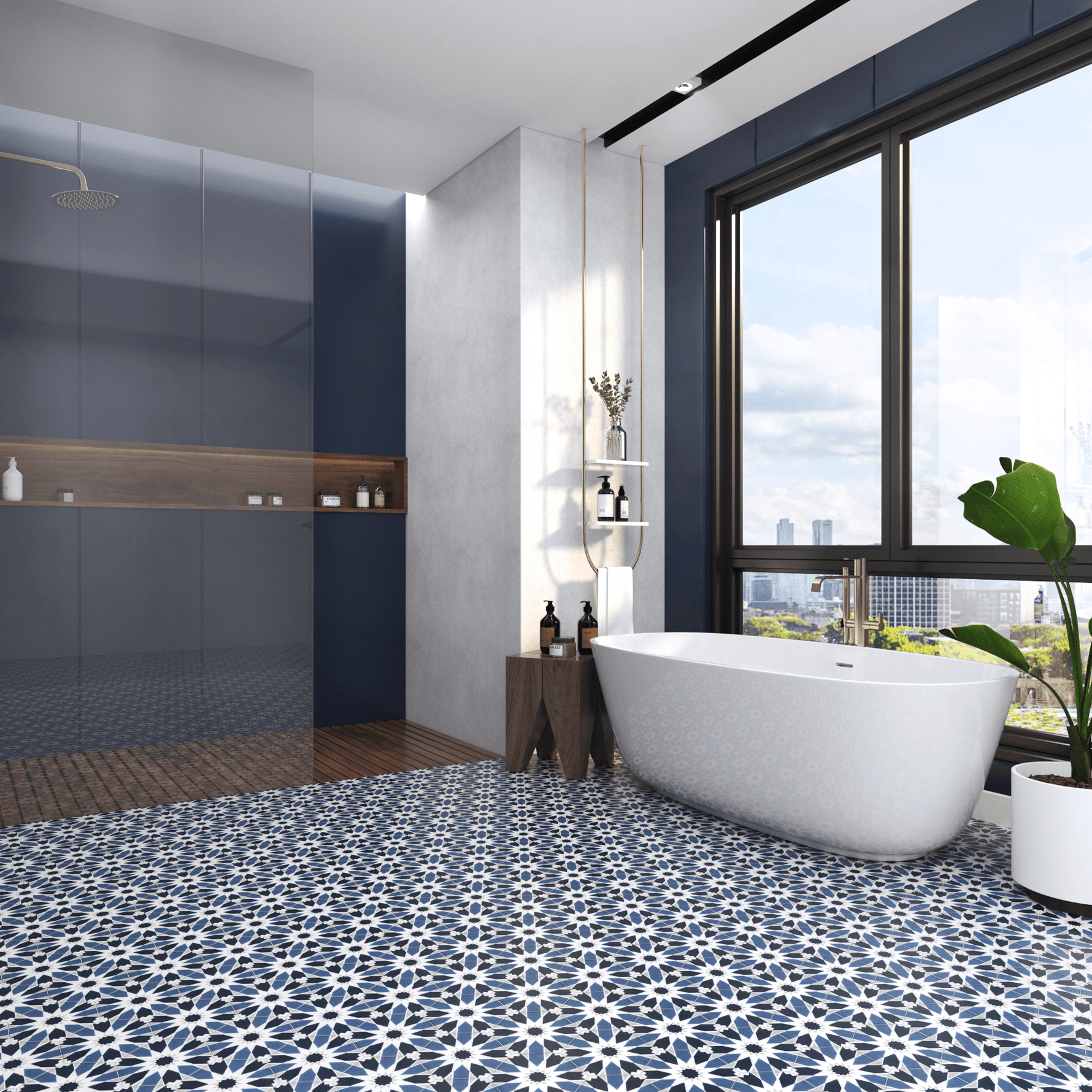 Sunny Hex Cement Tile - LiLi Tile 