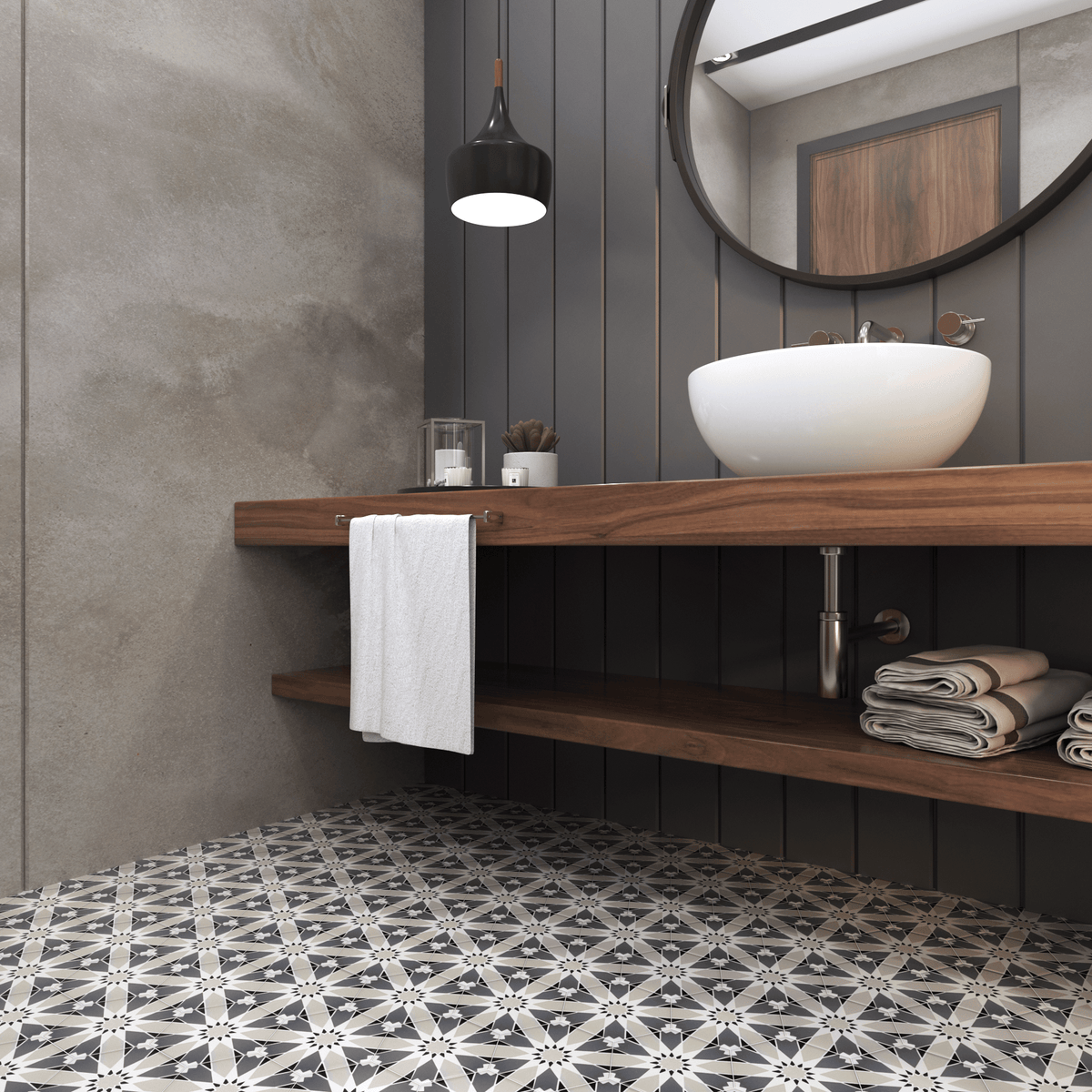 Sunny Hex Cement Tile - LiLi Tile 