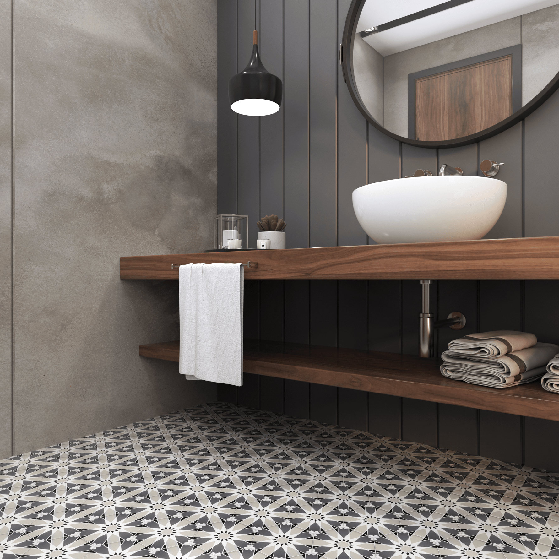 Sunny Hex Cement Tile - LiLi Tile 