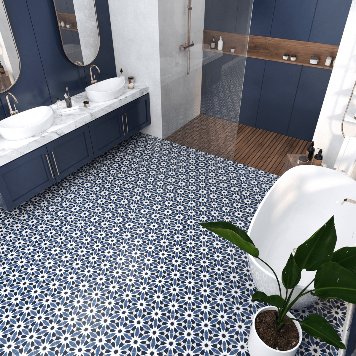 Sunny Hex Cement Tile - LiLi Tile 