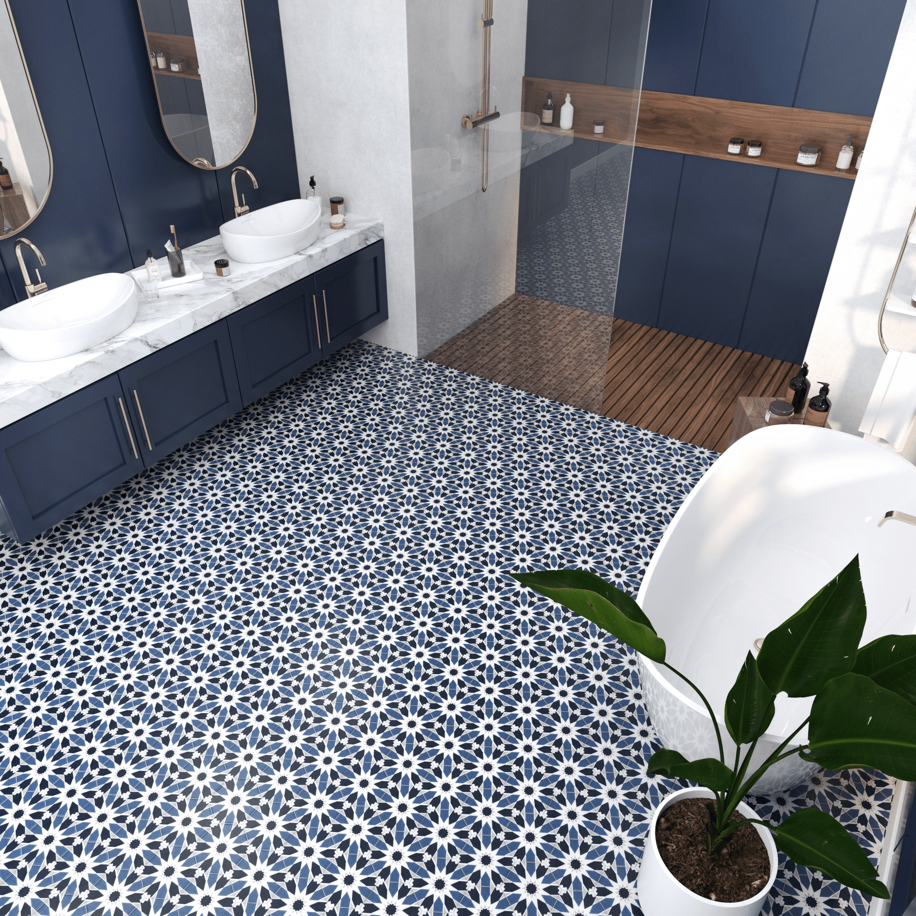 Sunny Hex Cement Tile - LiLi Tile 