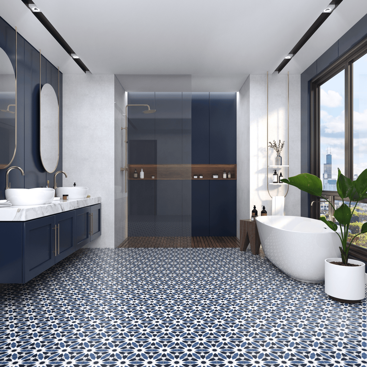 Sunny Hex Cement Tile - LiLi Tile 