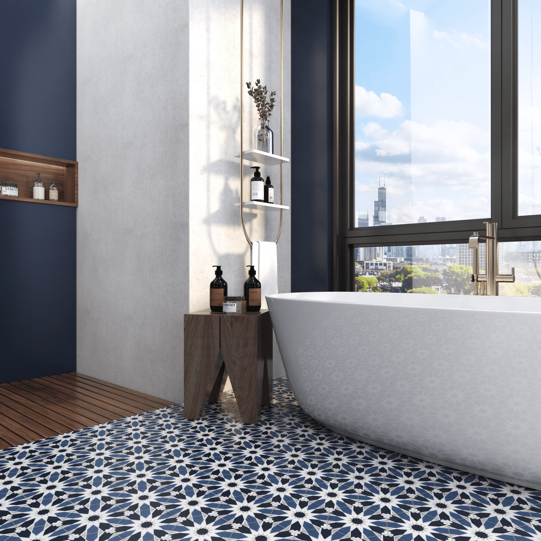 Sunny Hex Cement Tile - LiLi Tile 