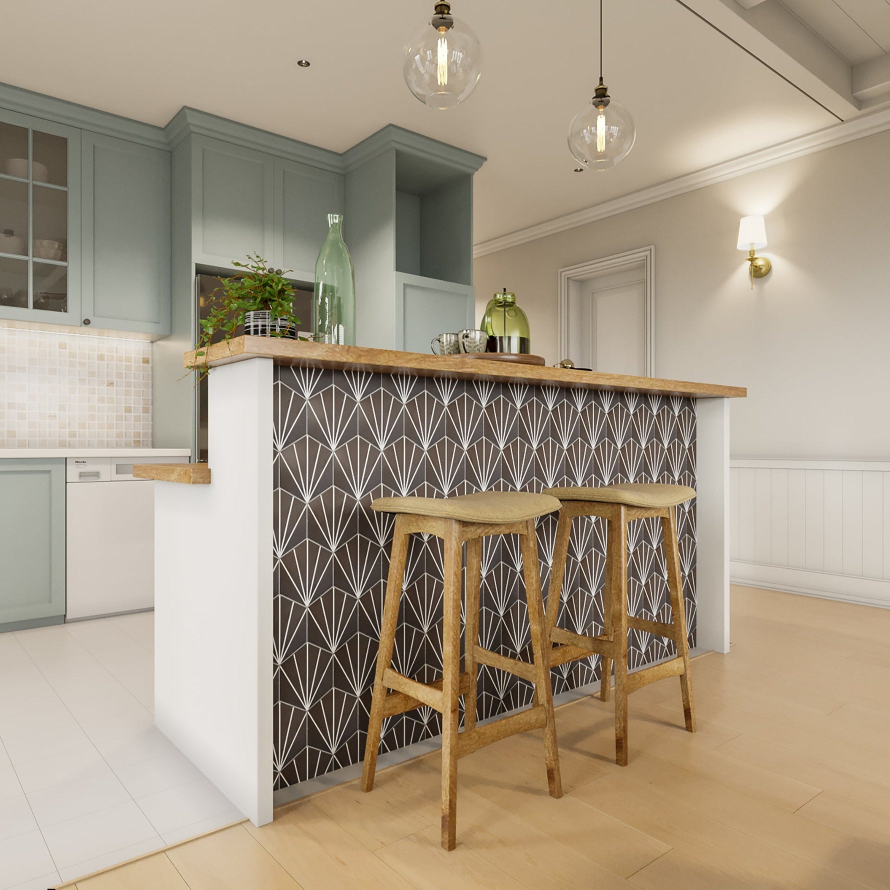 Web Tile Series - Mini Hexagon Cement Tile - LiLi Tile 