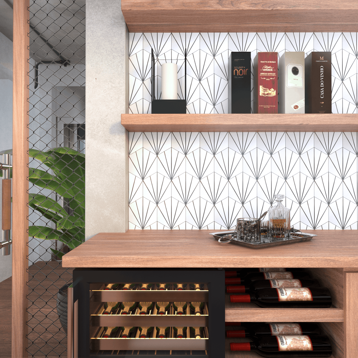 Web Tile Series - Mini Hexagon Cement Tile - LiLi Tile 