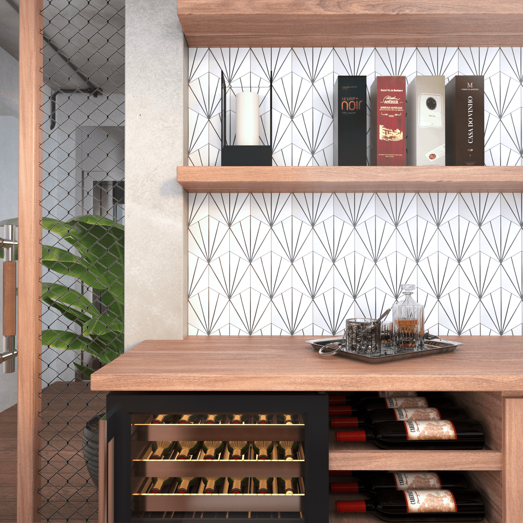 Web Tile Series - Mini Hexagon Cement Tile - LiLi Tile 