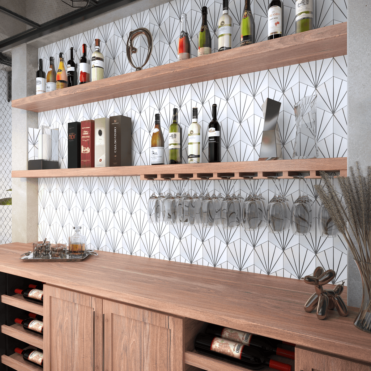 Web Tile Series - Mini Hexagon Cement Tile - LiLi Tile 